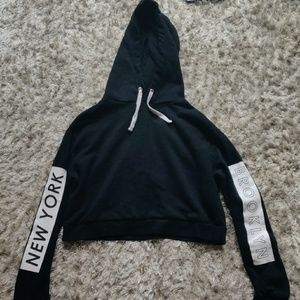 Black croptop Hoodie